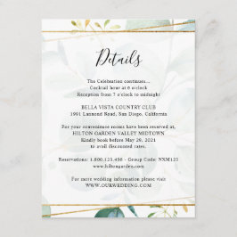 Grüne Eukalyptus Gastinformationen Begleitkarte