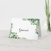 Grüne Eukalyptus-geflochtene Wedding Gracias-Karte Dankeskarte (Vorderseite)