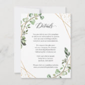 Grüne Eukalyptus Geometric Wedding Details Card (Vorderseite)