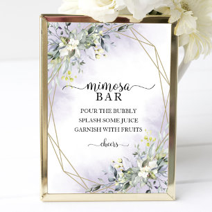 Grüne Eukalyptus-Geometrie-Mimosa-Bar-Schild Poster