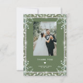 Grüne Eukalyptus-Glitzer Dankeskarte (Vorderseite)