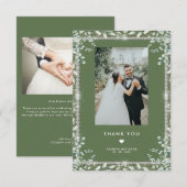 Grüne Eukalyptus-Glitzer Dankeskarte (Vorne/Hinten)