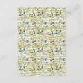 Grüne Eukalyptus Gold Glitzer Hochzeiten Details Begleitkarte (Rückseite)