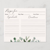 Grüne Eukalyptus Grüne Blätter Rezept Karte (Vorderseite)