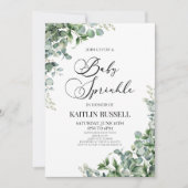Grüne Eukalyptus Grüne Botanische Babysprinkle Einladung (Vorderseite)