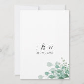 Grüne Eukalyptus-Grüne Hochzeit Einladung (Rückseite)