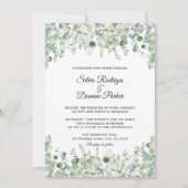 Grüne Eukalyptus-Grüne Hochzeit Einladung (Vorderseite)