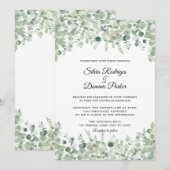 Grüne Eukalyptus-Grüne Hochzeit Einladung (Vorne/Hinten)