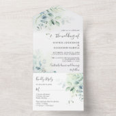 Grüne Eukalyptus-Grüne Hochzeit in einem All In One Einladung (Innen Boden)