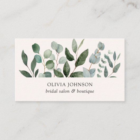 Grüne Eukalyptus Grüne Leaf Visitenkarte (Vorderseite)