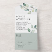 Grüne Eukalyptus-Hochzeit All In One Einladung (Innen)