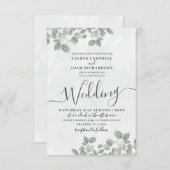 Grüne Eukalyptus-Hochzeit Einladung (Vorne/Hinten)