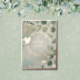 Grüne Eukalyptus-Hochzeit Folieneinladung