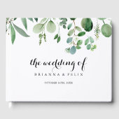 Grüne Eukalyptus-Hochzeit Gästebuch (Vorderseite)