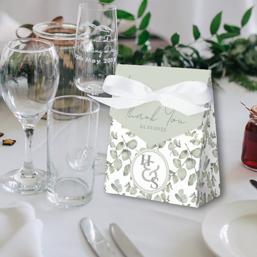 Grüne Eukalyptus-Hochzeit Geschenkschachtel