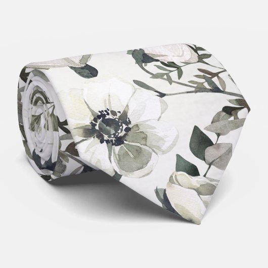 Grüne Eukalyptus-Hochzeit Krawatte (Gerollt)