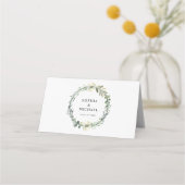 Grüne Eukalyptus-Hochzeit Platzkarte (Rückseite)