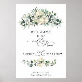 Grüne Eukalyptus-Hochzeit Poster