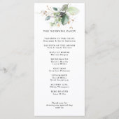 Grüne Eukalyptus-Hochzeit Programm (Rückseite)