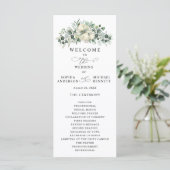 Grüne Eukalyptus-Hochzeit Programm (Stehend Vorderseite)