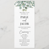 Grüne Eukalyptus-Hochzeit Programm (Vorderseite)