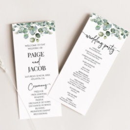 Grüne Eukalyptus-Hochzeit Programm