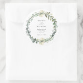 Grüne Eukalyptus-Hochzeit Runder Aufkleber (Tasche)