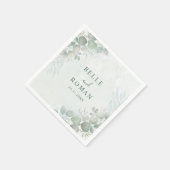 Grüne Eukalyptus-Hochzeit Serviette (Ecke)