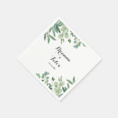 Grüne Eukalyptus-Hochzeit Serviette (Ecke)