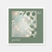 Grüne Eukalyptus-Hochzeit Serviette (Vorderseite)