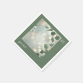 Grüne Eukalyptus-Hochzeit Serviette (Ecke)
