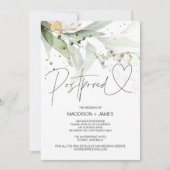 Grüne Eukalyptus Hochzeit verschoben Ändern Sie da Einladung (Vorderseite)