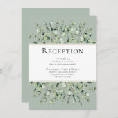 Grüne Eukalyptus-Hochzeitsempfang Begleitkarte (Vorne/Hinten)