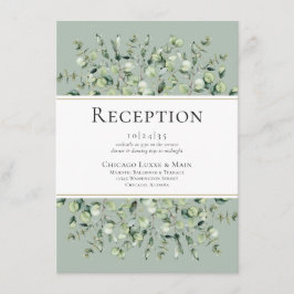Grüne Eukalyptus-Hochzeitsempfang Begleitkarte