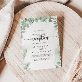Grüne Eukalyptus-Hochzeitsempfehlung Einladung