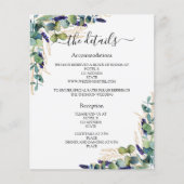 Grüne Eukalyptus Hochzeitsprogramm Details Haushal (Vorne)