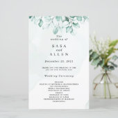 Grüne Eukalyptus-Hochzeitsprogramme (Stehend Vorderseite)