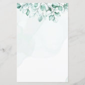 Grüne Eukalyptus-Hochzeitsprogramme (Rückseite)