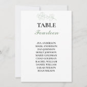 Grüne Eukalyptus-Hochzeitssitze der Tischnummer (Vorderseite)