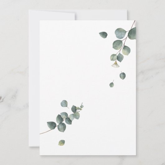 Grüne Eukalyptus Honeymoon Dusche Einladung (Rückseite)