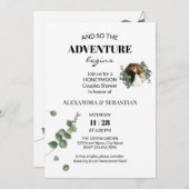 Grüne Eukalyptus Honeymoon Dusche Einladung (Vorne/Hinten)