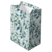 Grüne Eukalyptus im Weichtöner-Stil Mittlere Geschenktüte (Vorderseite Schrägansicht)