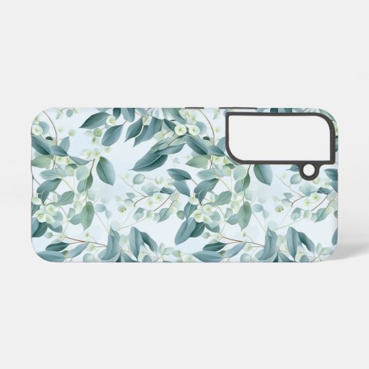 Grüne Eukalyptus im Weichtöner-Stil Samsung Galaxy Hülle (Rückseite (Horizontal))