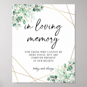 Grüne Eukalyptus in Love Memory Wedding Poster