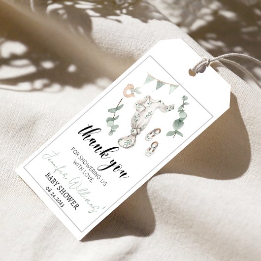 Grüne Eukalyptus-Junge Dusche danke Anhänger