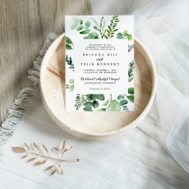 Grüne Eukalyptus-Kalligrafie Traditionelle Hochzei Einladung