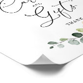 Grüne Eukalyptus-Karten & Geschenke-Schilder Poster (Ecke)