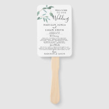 Grüne Eukalyptus Leaf Einfaches Hochzeitsprogramm