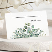 Grüne Eukalyptus-Leaf-Hochzeit im botanischen Gart Platzkarte