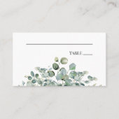 Grüne Eukalyptus-Leaf-Hochzeit im botanischen Gart Platzkarte (Vorderseite)